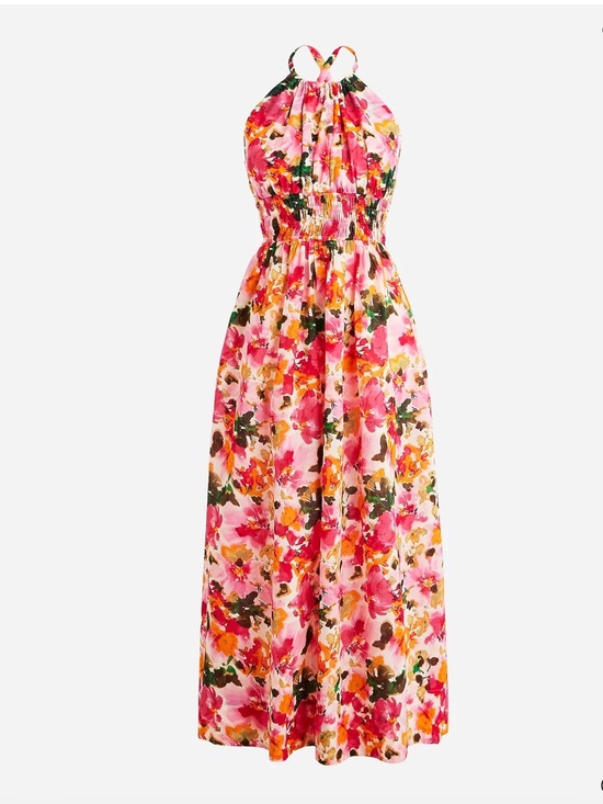 J. Crew Dresses & Skirts - NWT J. Crew Floral Halter Neck Cross Back Dress in Cotton Voile